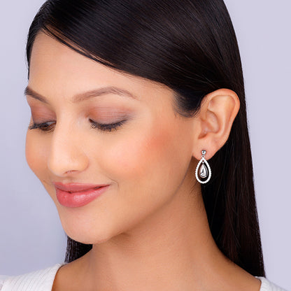 Silver Dual Teardrop Earrings