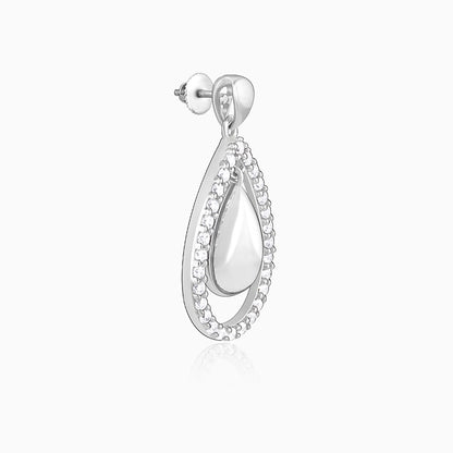 Silver Dual Teardrop Earrings