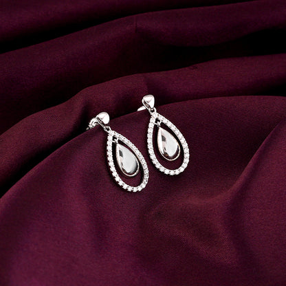 Silver Dual Teardrop Earrings