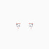 Rose Gold Solitaire Heart Studs