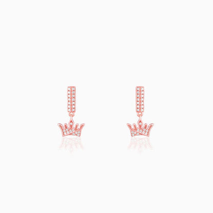 Rose Gold Crown Earrings