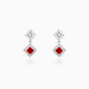 Silver Princess in Red Earrings