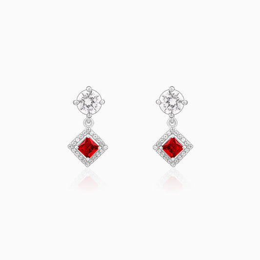 Silver Princess in Red Earrings