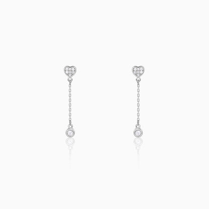 Silver Love Drip Dangler Earrings