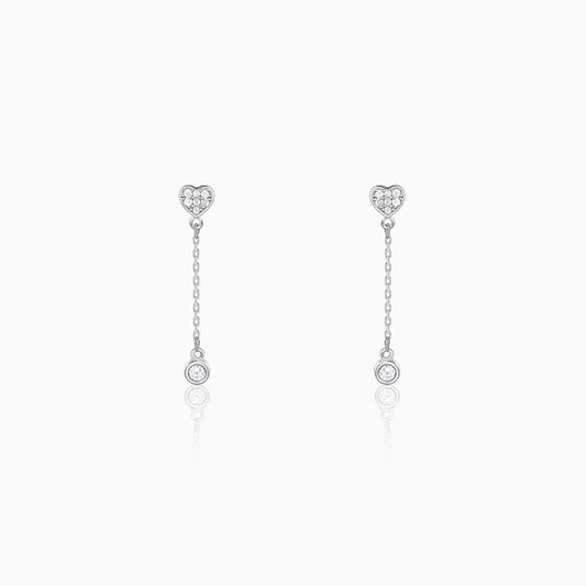 Silver Love Drip Dangler Earrings