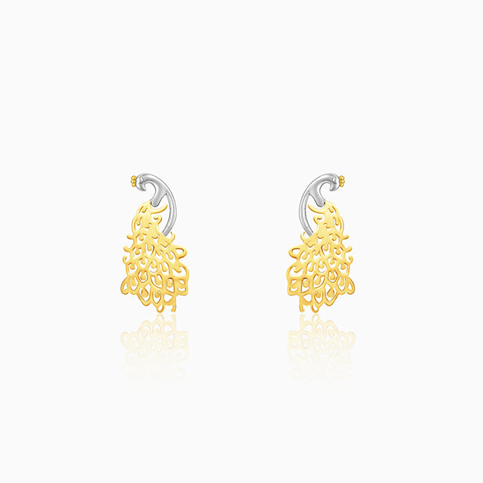 Golden Peacock Earrings