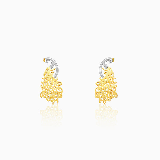 Golden Peacock Earrings