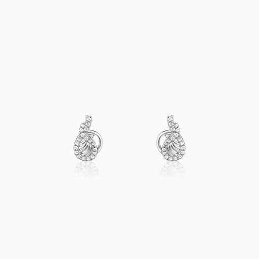 Silver Wave Knot Earrings