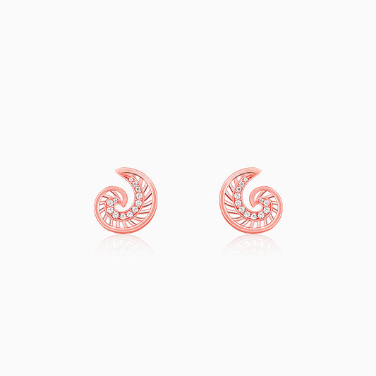 Rose Gold Volute Earrings