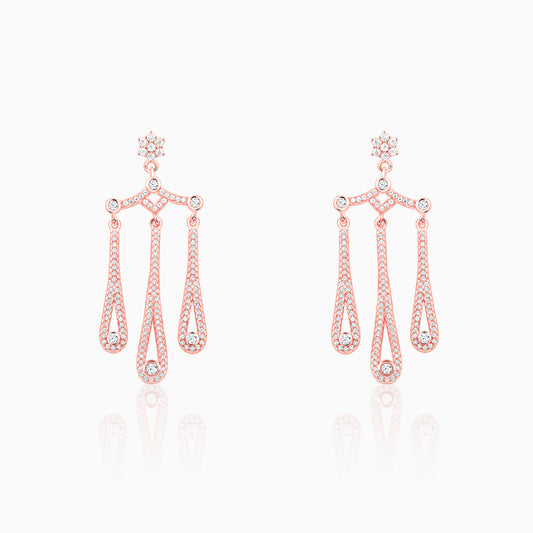 Rose Gold Gleaming Spark Earrings