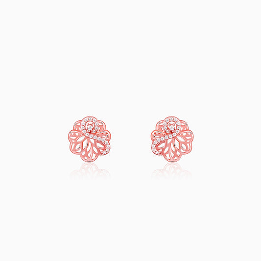 Rose Gold Floral Filigree Earrings