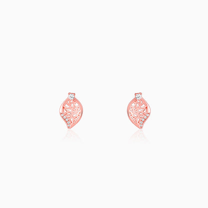 Rose Gold Leafy Filigree Earrings