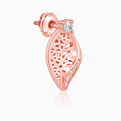 Rose Gold Leafy Filigree Earrings