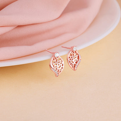 Rose Gold Leafy Filigree Earrings