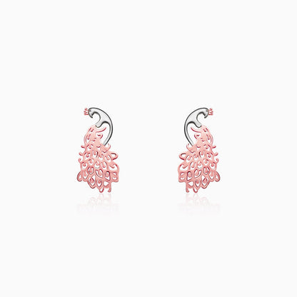 Rose Gold Peacock Earrings