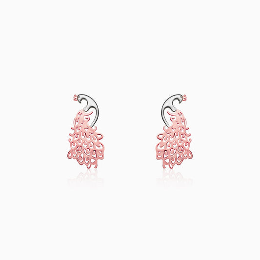 Rose Gold Peacock Earrings