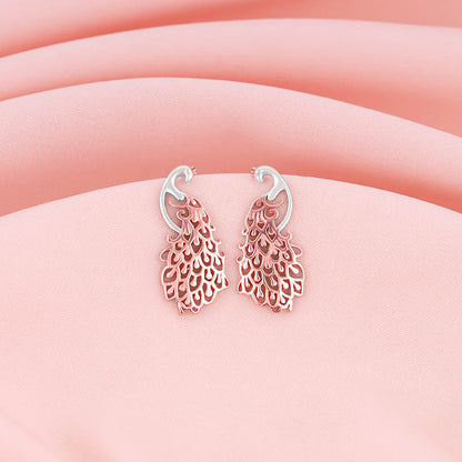 Rose Gold Peacock Earrings