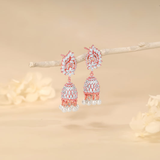 Rose Gold Teardrop Jhumki