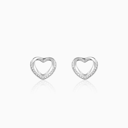 Silver Jolly Heart Studs