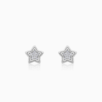 Silver Love The Star Studs
