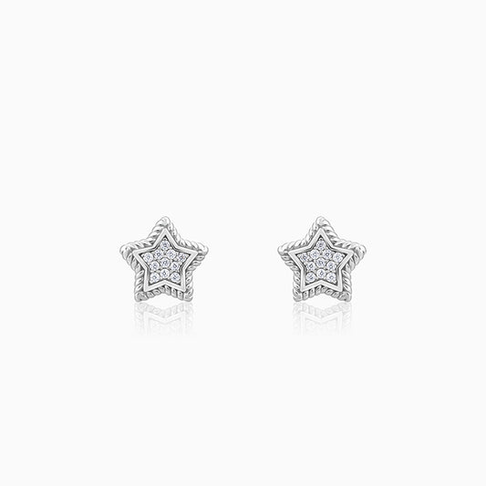 Silver Love The Star Studs