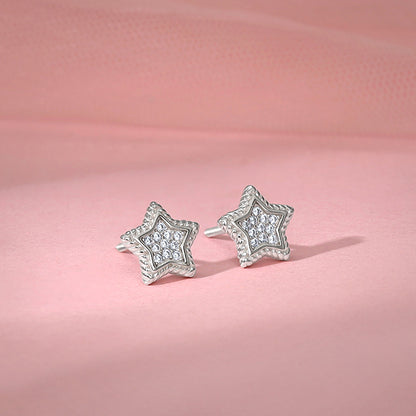 Silver Love The Star Studs