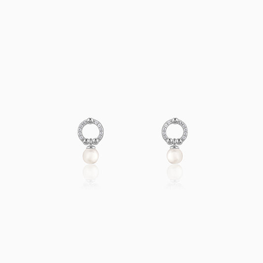 Silver Vibing Pearl Earrings