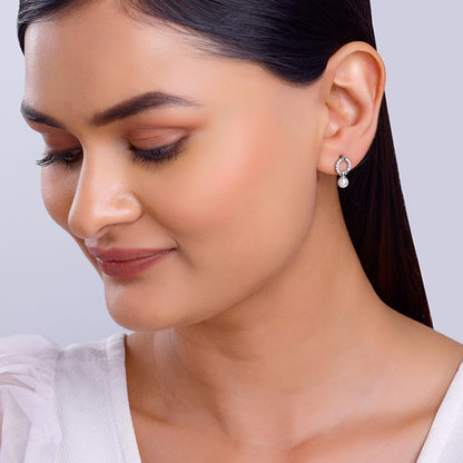 Silver Vibing Pearl Earrings