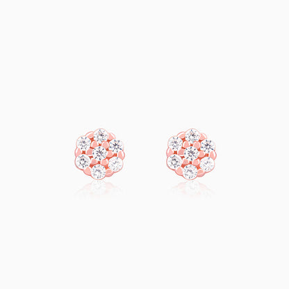 Rose Gold Flower Bling Studs
