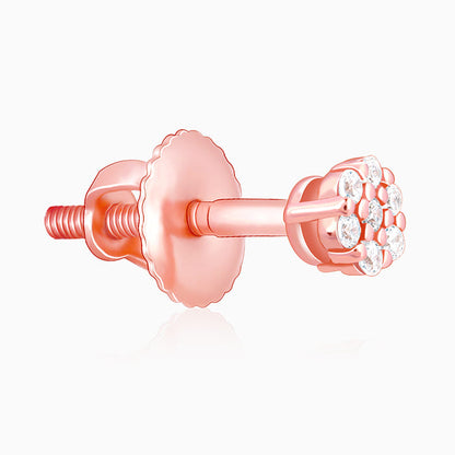 Rose Gold Flower Bling Studs