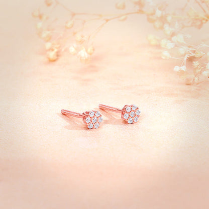 Rose Gold Flower Bling Studs