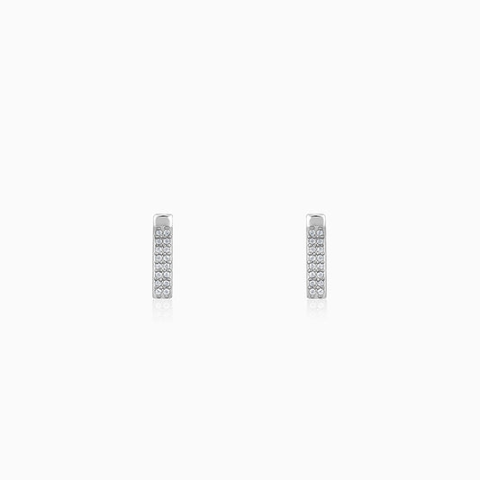Silver Stellar Bar Earrings