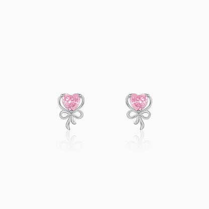 Silver Tied with Love Studs