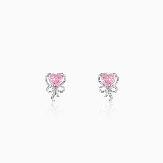Silver Tied with Love Studs
