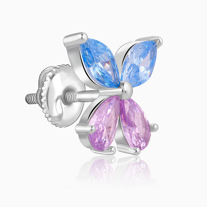 Silver Blue Butterfly Studs