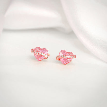 Rose Gold Heartlet Glow Studs
