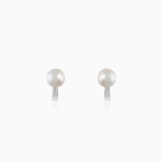 Silver Cute Pearl Studs