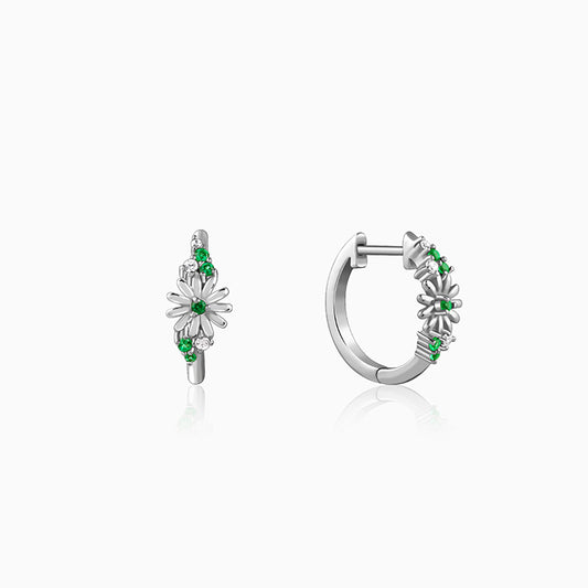 Silver Dreamy Flower Hoop Earrings - Mother’s Day special