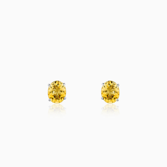 Silver Grace Citrine Studs