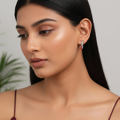 Silver Bleeding Love Earrings