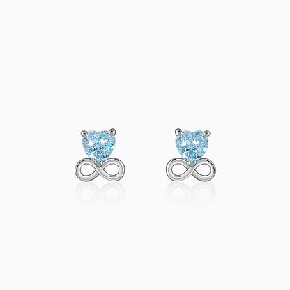 Silver Unending Love Studs