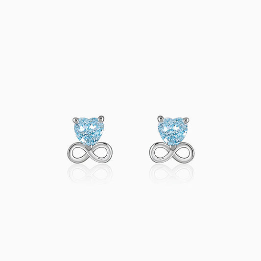 Silver Unending Love Studs
