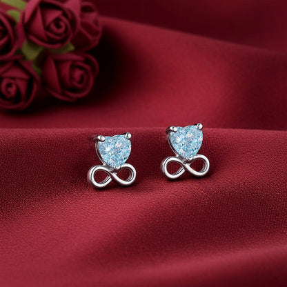 Silver Unending Love Studs