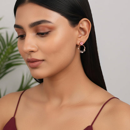 Rose Gold Love On Loop Earrings