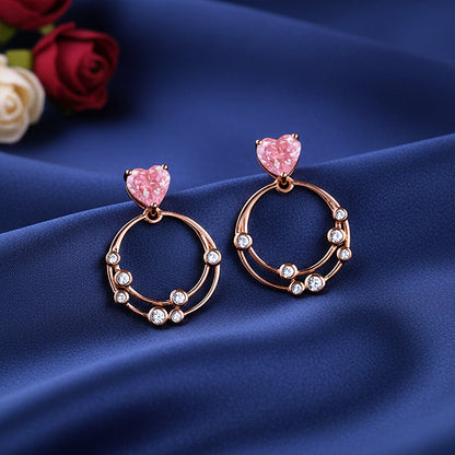 Rose Gold Love On Loop Earrings