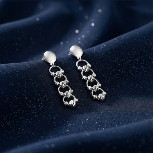 Silver Bejeweled Earrings