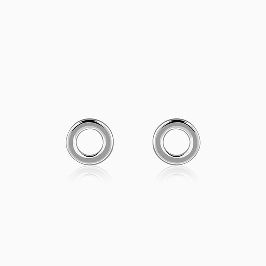 Silver Orbit Stud Earrings