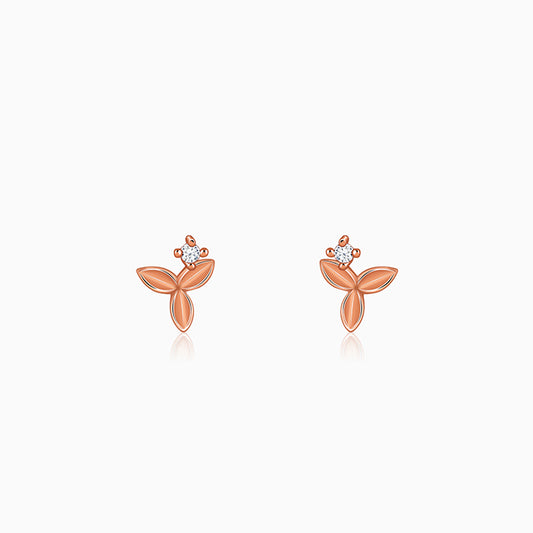 Rose Gold Alpha Stud Earrings