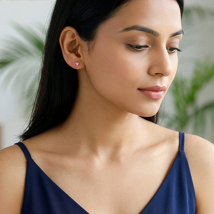 Silver Blush Beat Studs