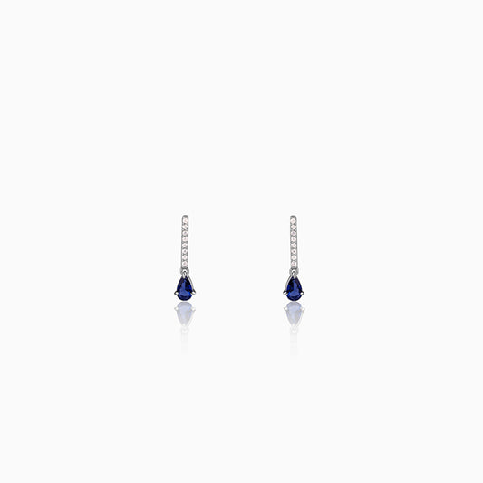 Silver Aqua Drop Earrings